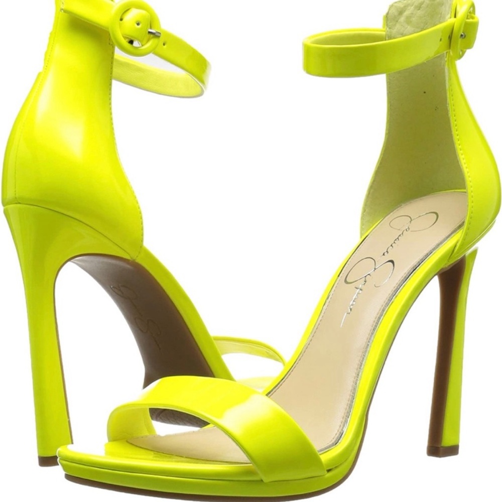 🆕Jessica Simpson PLEMY Neon Yellow Heeled Sandals